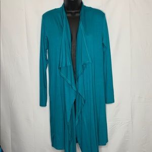 Bee Unique teal cascading open front cardigan